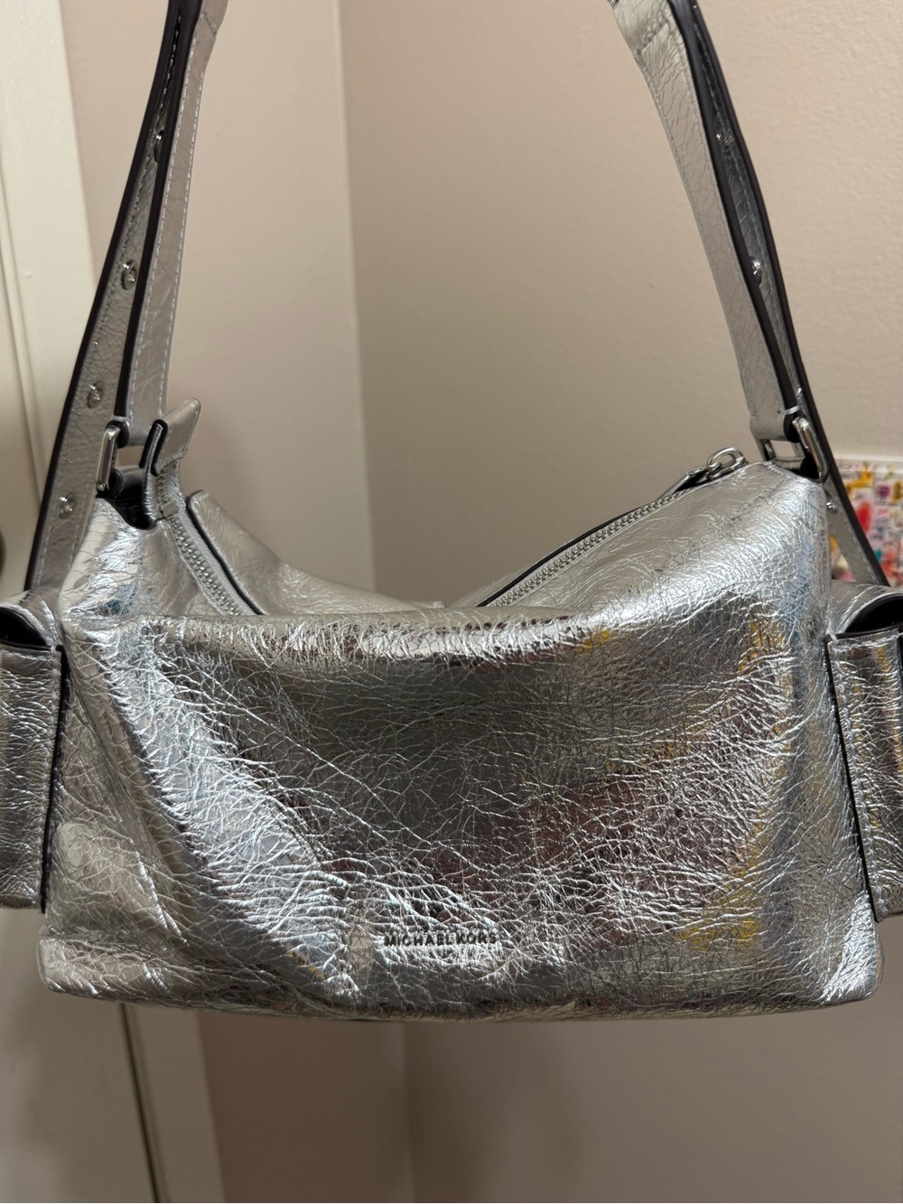 Michael Kors Metallic Silver Shoulder Bag